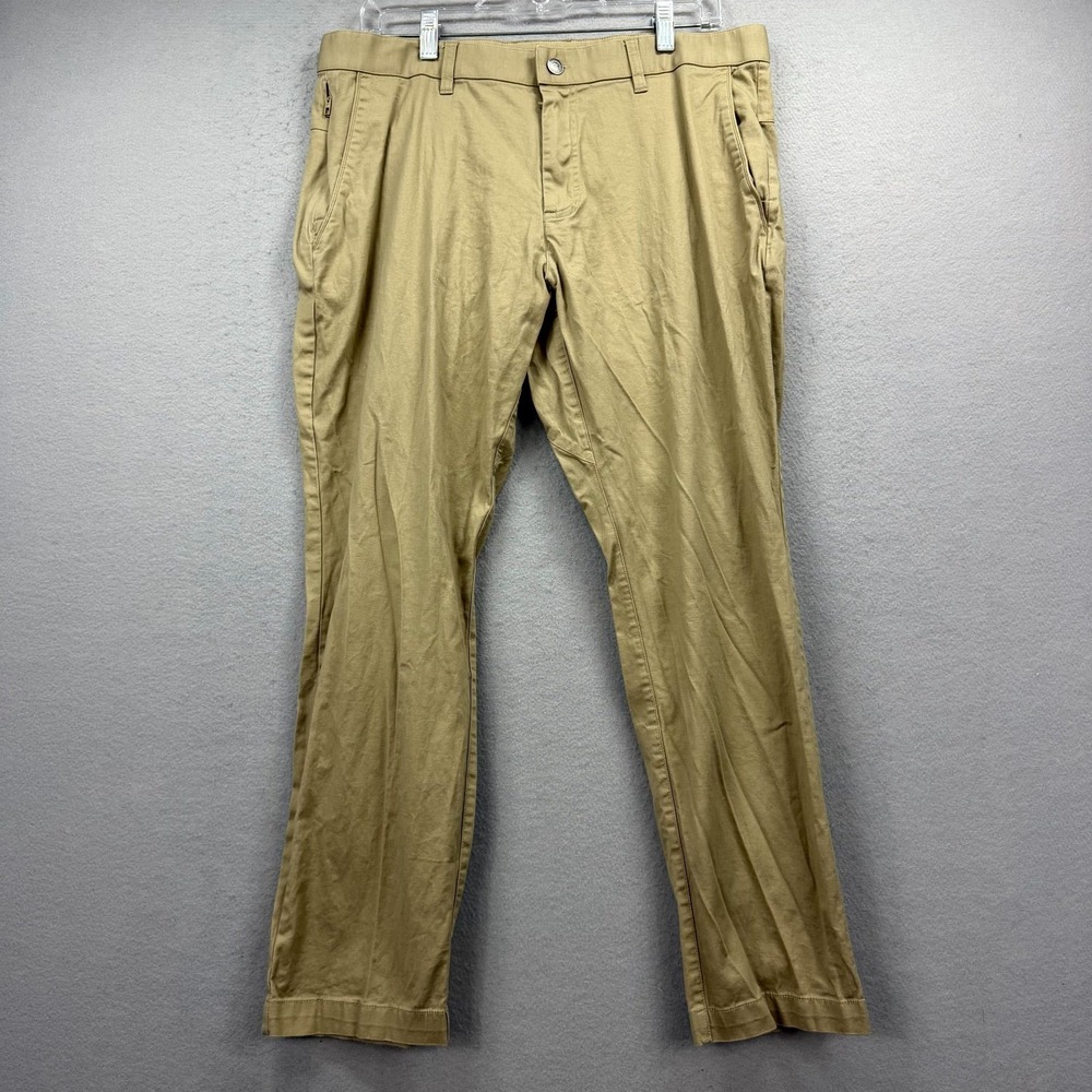 Fabletics Chino Pants Mens 35x30 Olive Stretch Straight Performance Golf Tech